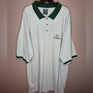 Green Bay Packers Vintage Gray Polo Shirt NWT Men’s XL Football NFL Wisconsin